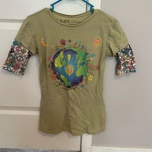 Vintage peace earth t shirt